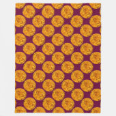 アンティーク金ゴールドフロレンチンフォリントティリアンパープル フリースブランケット (正面)