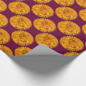 アンティーク金ゴールドフロレンチンフォリントティリアンパープル ラッピングペーパー (角)