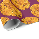 アンティーク金ゴールドフロレンチンフォリントティリアンパープル ラッピングペーパー (ロールコーナー)