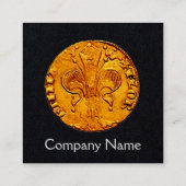 アンティーク金ゴールドフロレンチンフォリントブラック紙 スクエア名刺 (裏面)