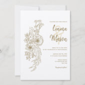 アンティーク金ゴールドフローラの概要 招待状 (正面)