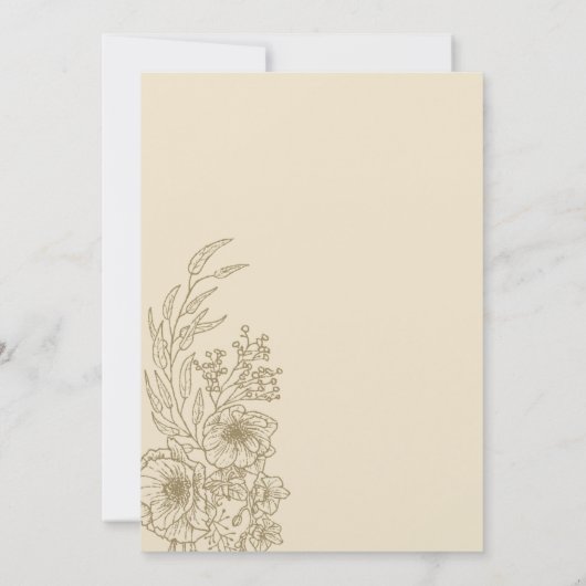 アンティーク金ゴールドフローラの概要 招待状 (裏面)