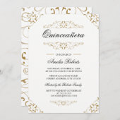 アンティーク金ゴールドフローリッシュキンセアニェラ招待状 招待状 (正面/裏面)