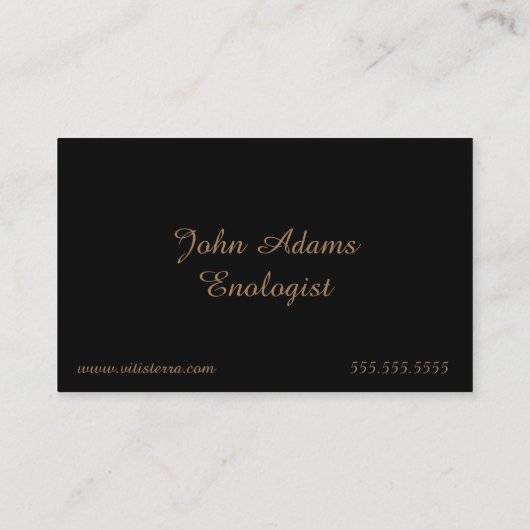 アンティーク金ゴールドブズヴィネヤードワイナリー 名刺 (裏面)