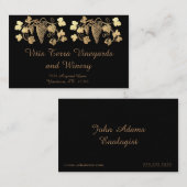 アンティーク金ゴールドブズヴィネヤードワイナリー 名刺 (正面/裏面)