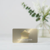 アンティーク金ゴールドミニマル建築または不動産仲介業者 名刺 (スタンド正面)