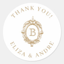 アンティーク金ゴールドモノグラム結婚クレスト