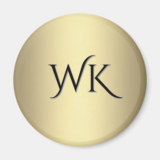 アンティーク金ゴールドモノグラム マグネット (正面)