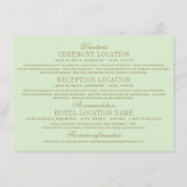 アンティーク金ゴールドヴィンテージウェディングピスタチオグリーン エンクロージャーカード (正面)