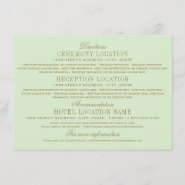 アンティーク金ゴールドヴィンテージウェディングピスタチオグリーン エンクロージャーカード