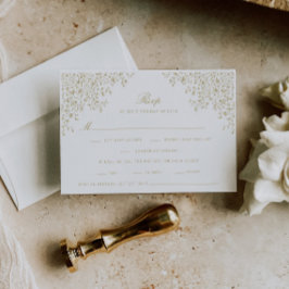 アンティーク金ゴールドヴィンテージフローララインアート 出欠カード