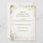 アンティーク金ゴールドヴィンテージブライダルシャワー招待 招待状 (裏面)