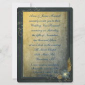 アンティーク金ゴールド結婚の発願の更新 招待状 (裏面)