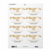 アンティーク金ゴールド結婚フローラ住所 シール (フルシート)