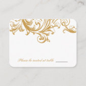 アンティーク金ゴールド結婚フローラ座席表 プレイスカード (裏面)