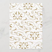 アンティーク金ゴールド結婚フローリッシュのディナーメニュー メニュー (裏面)