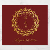 アンティーク金ゴールド結婚モチーフ スパークリングワインラベル (シングルラベル)