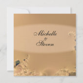 アンティーク金ゴールド結婚式招待状 招待状 (裏面)