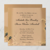 アンティーク金ゴールド結婚式招待状 招待状 (正面/裏面)