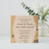アンティーク金ゴールド結婚式招待状 招待状 (スタンド正面)