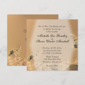アンティーク金ゴールド結婚式招待状 招待状 (正面/裏面)