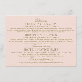 アンティーク金ゴールド結婚情報赤面ピンク エンクロージャーカード