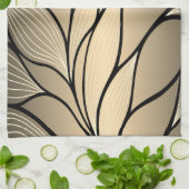 アンティーク金ゴールド離れパターン キッチンタオル (折り畳み)