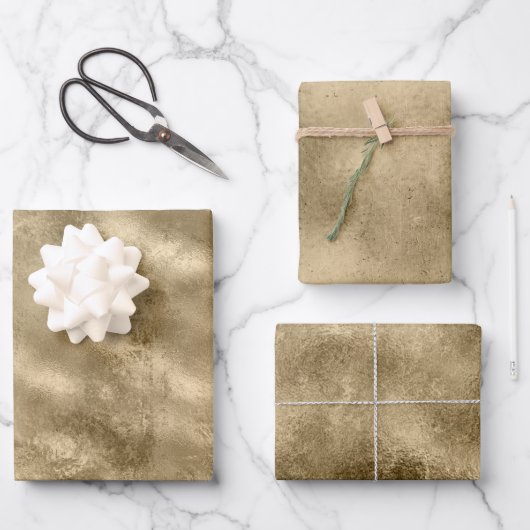 アンティーク金ゴールド ラッピングペーパーシート (正面)