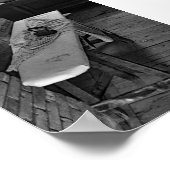 アンティーク鉄板黒白 ポスター (角)