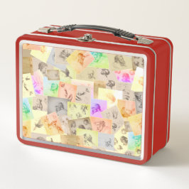 アンティーク鉛筆勉強 カラフル メタルランチボックス