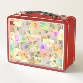 アンティーク鉛筆勉強 カラフル メタルランチボックス (裏面)