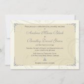 アンティーク銀金ゴールドケルト結び目模様結婚式招待状 招待状 (正面)