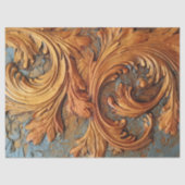 アンティーク銅錆バロックオーナメントほこりっぽいブルー 薄葉紙 (正面)