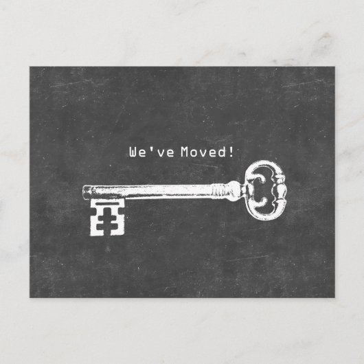 アンティーク鍵シャルボード新しいアドレス移動 案内ポストカード (正面)