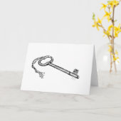 アンティーク鍵 カード (黄色い花)