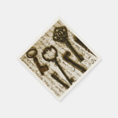 アンティーク鍵 スタンダードカクテルナプキン (角)