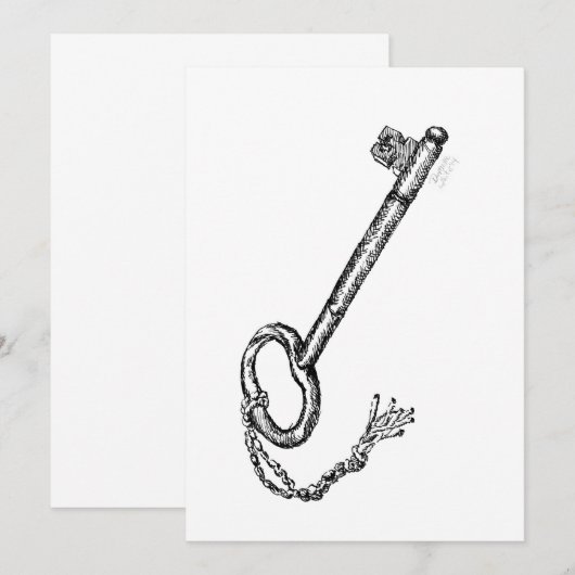 アンティーク鍵 招待状 (正面/裏面)