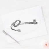 アンティーク鍵 楕円形シール (封筒)