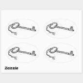 アンティーク鍵 楕円形シール (シート)