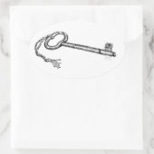 アンティーク鍵 楕円形シール (バッグ)