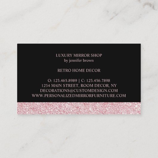 アンティーク鏡ヴィンテージホームデコール 名刺 (裏面)