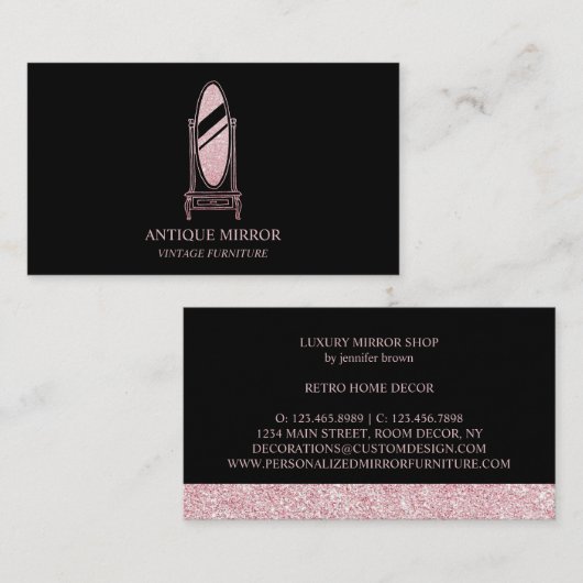 アンティーク鏡ヴィンテージホームデコール 名刺 (正面/裏面)