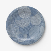 アンティーク青フェイク白王室の磁器1877 ペーパープレート (正面)