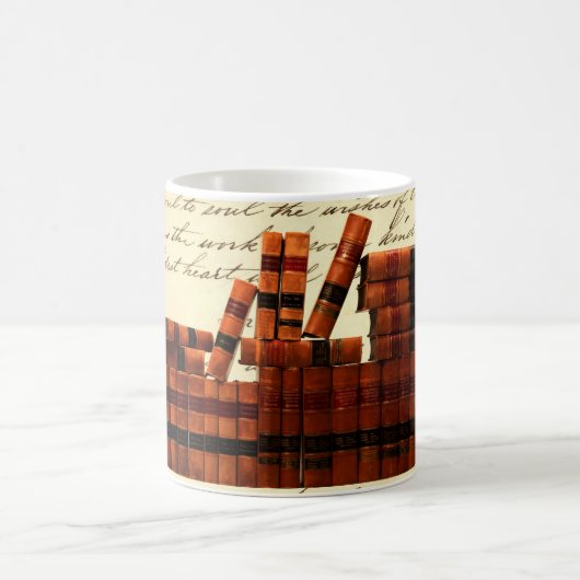 アンティーク革書籍 コーヒーマグカップ (中央)