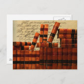 アンティーク革書籍 ポストカード (正面/裏面)