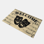 アンティーク音楽とシアターマスクへようこそ ドアマット (アングル)