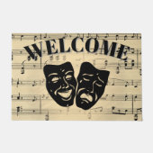 アンティーク音楽とシアターマスクへようこそ ドアマット (正面)