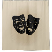 アンティーク音楽とシアターマスク シャワーカーテン (正面)