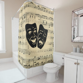 アンティーク音楽とシアターマスク シャワーカーテン
