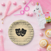 アンティーク音楽とシアターマスク ペーパープレート (パーティー)